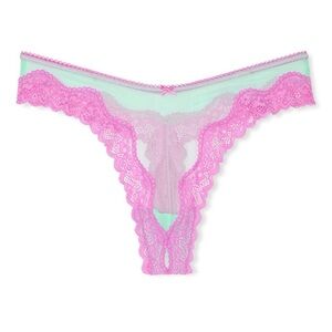 Victoria's Secret Pink and Mint Lace Thong